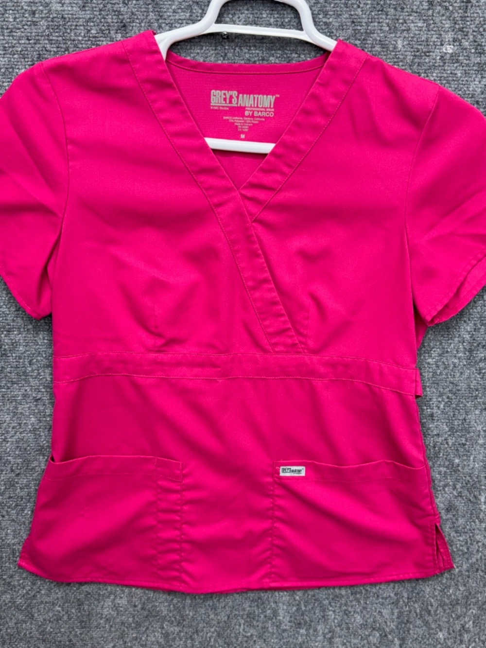Grey's Anatomy by Barco Uniform Pink Short Sleeve Scrubs Top Women's Size M - Picture 3 of 6